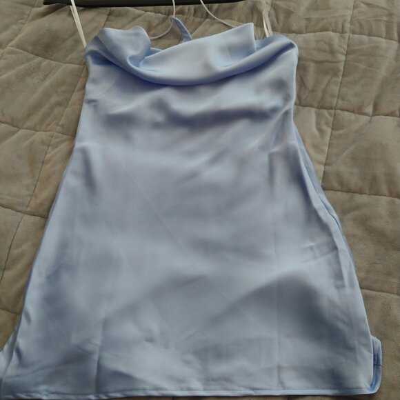 Hello Molly Dresses & Skirts - BRAND NEW Hello Molly baby blue satin mini dress size S/ US 4